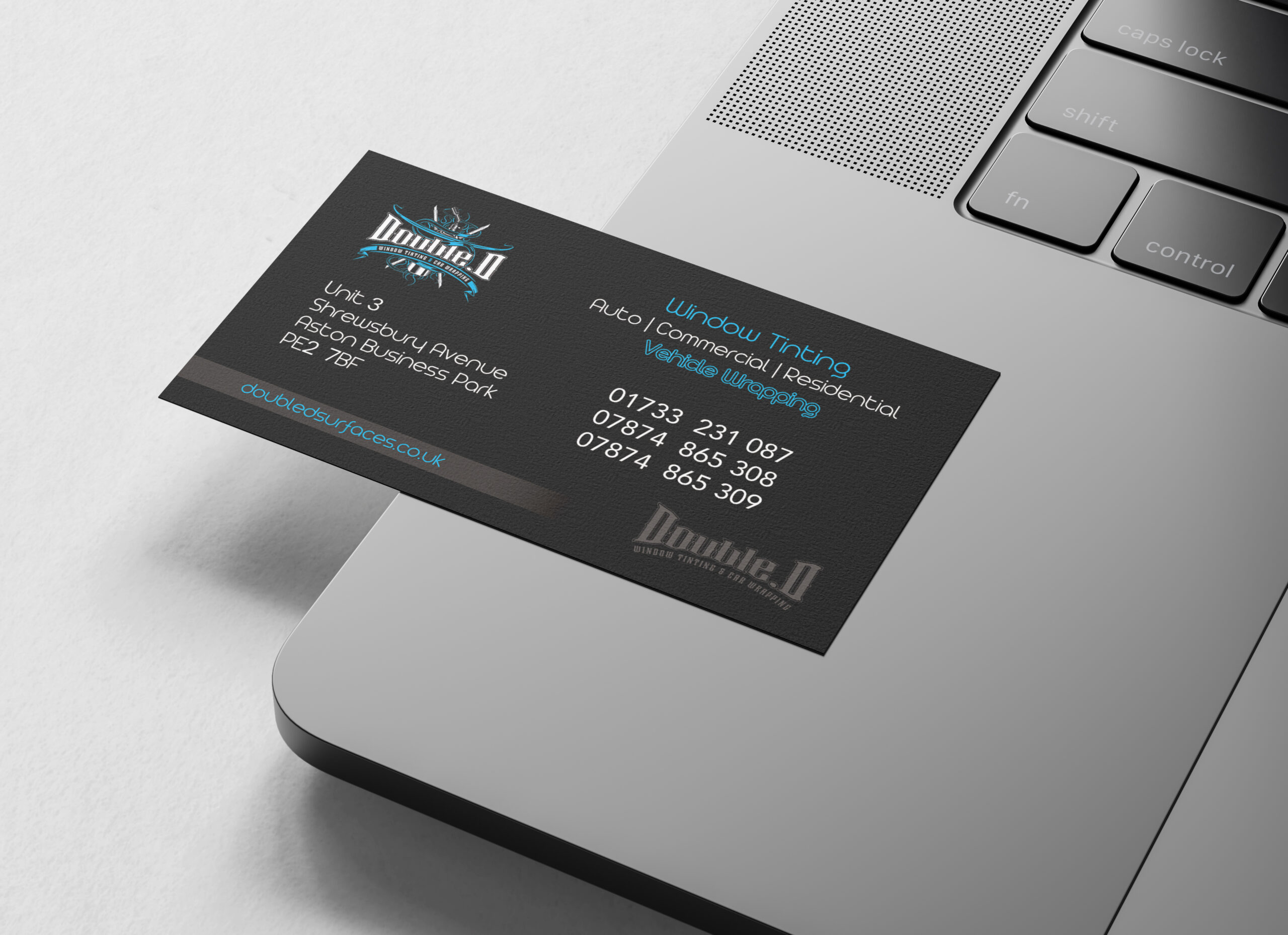 Business Card on Macbook Pro Mockup by Anthony Boyd Graphics